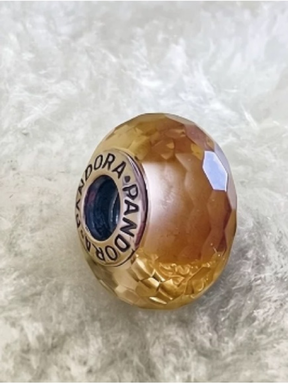 PANDORA Faceted Amber Glass Charm Bead